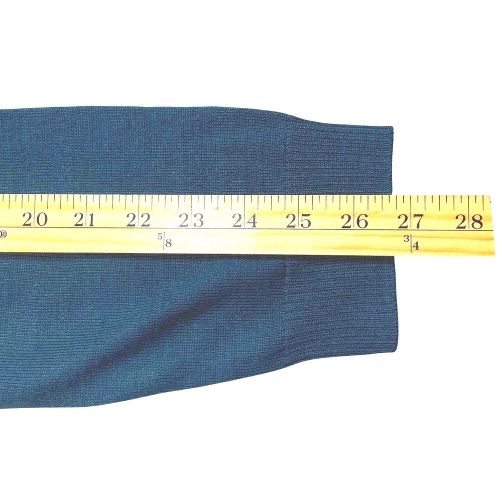 APT 9 Mens V Neck Sweater Large Merino Wool Blend Dark Teal Pullover Soft Luxury - Picture 6 of 9
